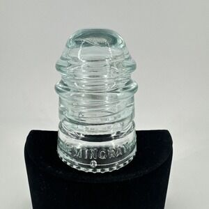 Vintage Hemingray No. 12 Green‎ Glass Wire Insulator 0 Hobnail Bottom 3.5 Tall